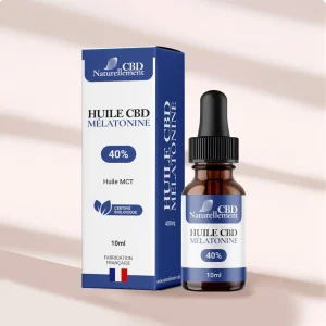 Flacon pipette huile CBD Mélatonine Full Spectrum – packaging premium – naturellement CBD
